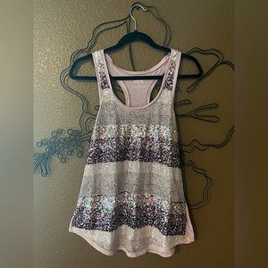 EXPRESS Purple Glitter Tank Top - Small